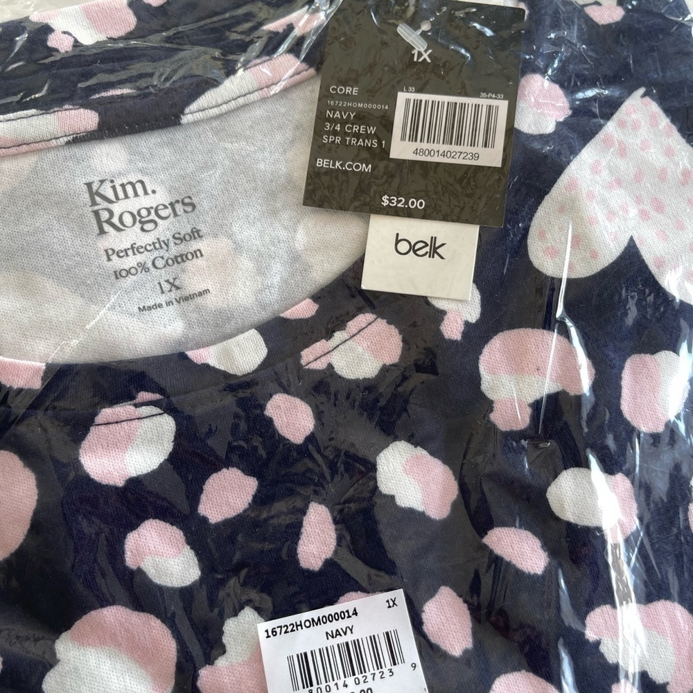 Kim Rogers Perfectly Soft 3/4 Length Tee - 1X - Picture 4 of 4